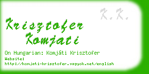 krisztofer komjati business card